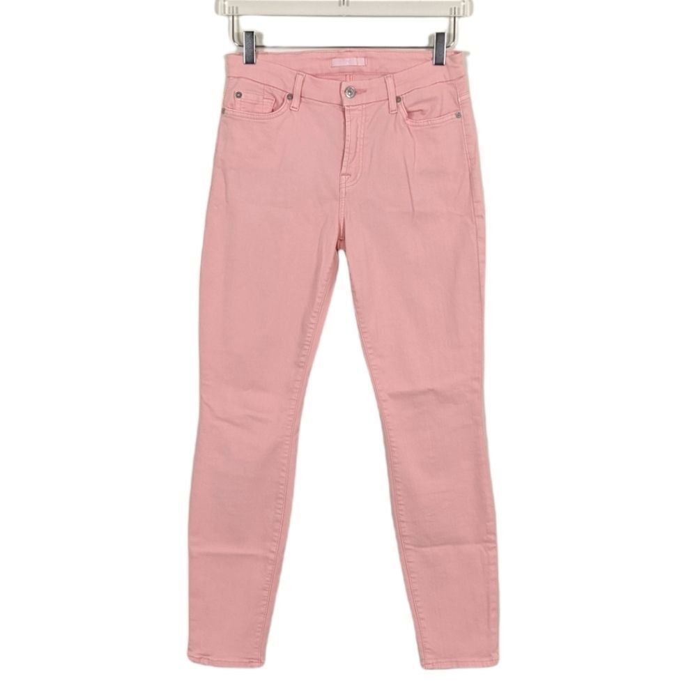 7 For All Mankind Pink Skinny Jeans Women's 28